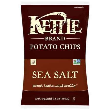 KETTLE FOODS Kettle Potato Chip Sea Salt 13 oz., PK9 112233